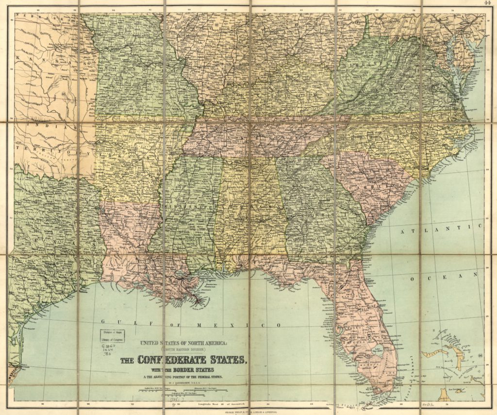 Confederate states, with the border states & the adjoining portion of ...